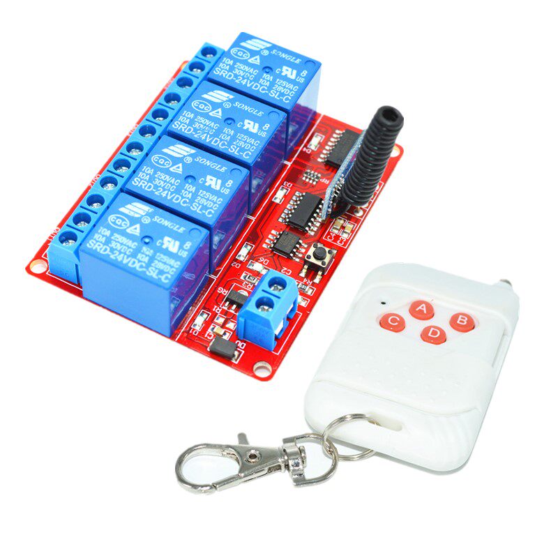 433M wireless remote control switch 24V4 wireless learning module 4 - key white remote control switch