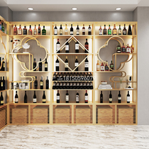 Winery wine cabinet shelf floor iron wine display rack commercial red wine shelf against the wall wine display rack