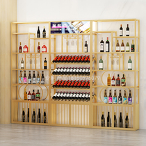 Restaurant creative floor-to-ceiling multi-storey wine cabinet winery glowing red wine display cabinet custom display wine rack