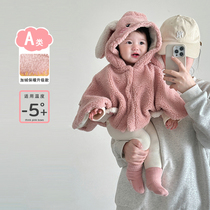 Baby coat autumn and winter super cute hooded cloak cute warm cloak thickened baby winter clothes princess outing clothes
