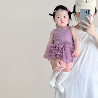 Сиреневый жилет, юбка, комплект