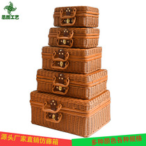 (Send silk scarves) idyllic suitcase home bedroom storage box wedding outdoor clothing imitation rattan box