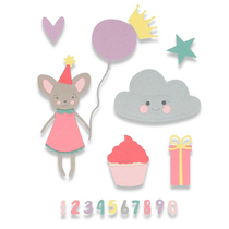 Sizzix embossed cutting template sheet 17 numbers for girls' birthday 662591