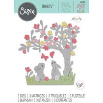 Sizzix 663320 Tim Holtz sheet mold rabbit butterfly flying under tree