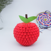 Primary and secondary school students hand-made class homework semi-finished paper inserts Ping An fruit Apple triangle insert origami material package
