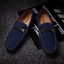 Autumn hot air flag brand casual lazy scrub beanie shoes 2022 new mens leather suede mens shoes