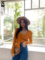 Now Xiao Cui Korea Dongdaemun autumn and winter X2 new front and rear two wear wild buckle knitwear 81807
