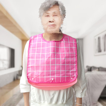 Elderly people eat special surrounding pocket for adults free of washing and dirty meal for old age adults surround the mouth with saliva pocket for feeding the diner