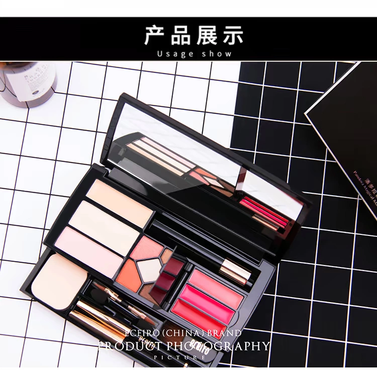 Hộp trang điểm y tế Pandora kẻ mắt ba màu son môi mascara phấn má hồng bút chì kẻ mắt năm màu - Bộ trang điểm kem nền bobbi brown