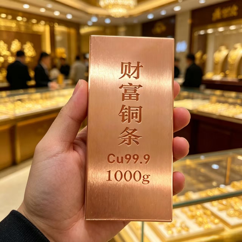 Solid Copper Bar Pure Copper Red Copper Block Copper Ingot Collectible Ornament Copper Plate 1000g Flat Bar Square Bar Red Copper Bar Wealth