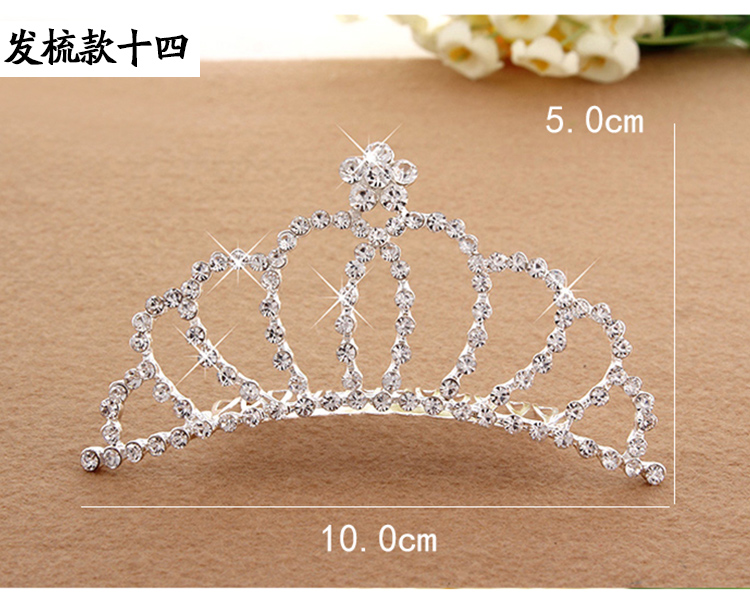 Hàn quốc phiên bản của trẻ em vương miện headband công chúa dễ thương nước khoan bit bé gái kẹp tóc cô gái thái vương miện phụ kiện tóc