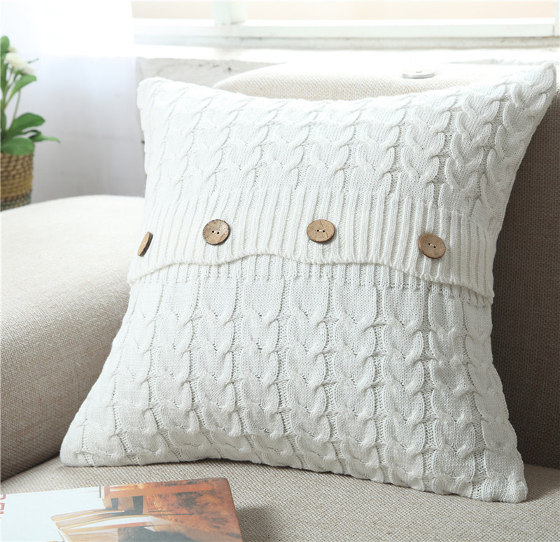 Nagano 夕 Mỹ dày len đan mô hình phòng biệt thự sofa đệm bao ôm ôm gối Gối đệm gối tựa lưng ghế gỗ