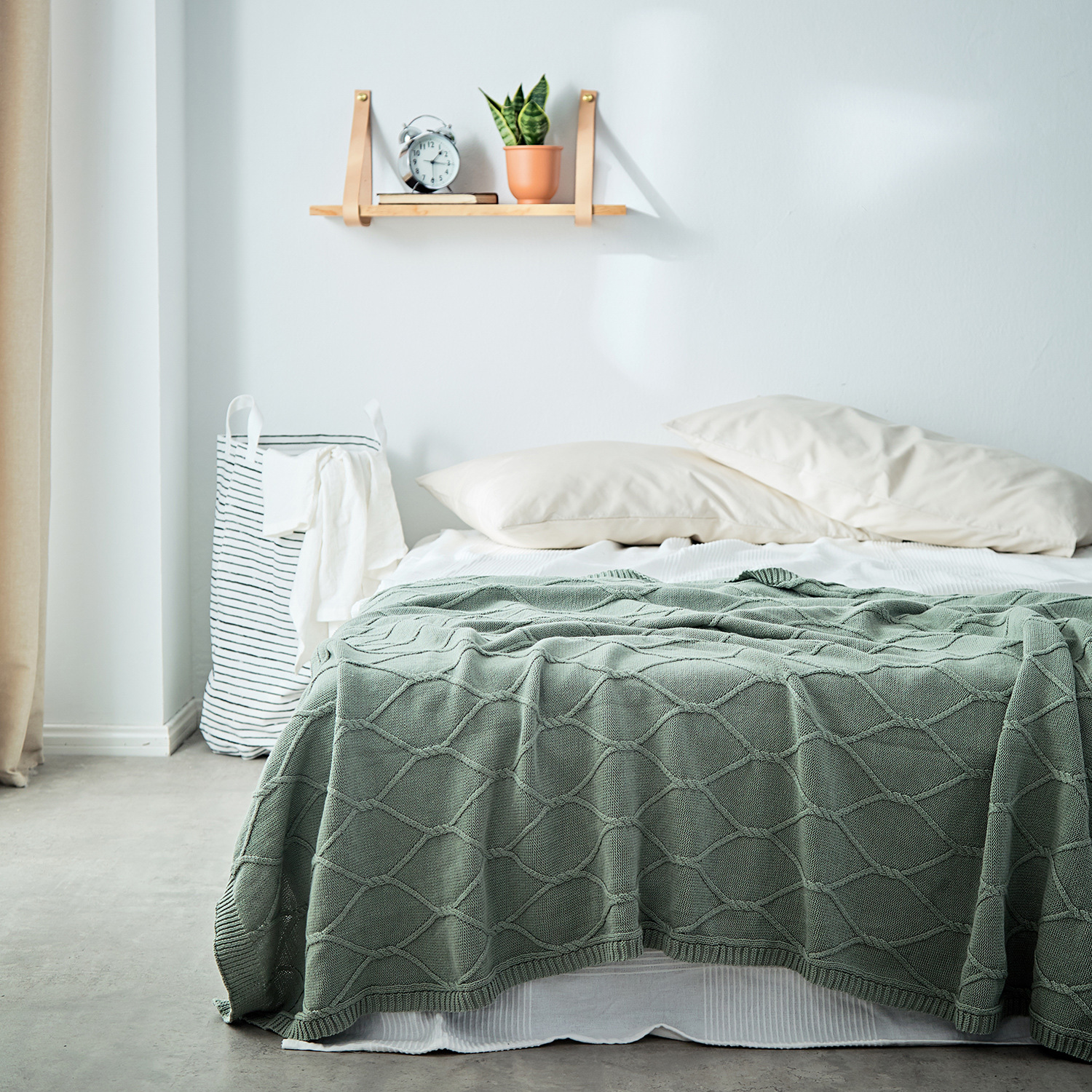 Lấy chăn mền Bắc Âu bông chần sofa phòng khách Khăn đi xe trơn đơn giản giường chăn giản dị - Ném / Chăn chăn lông cừu crown