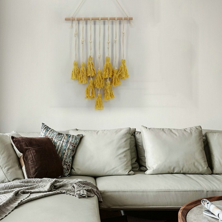 Ấm S. Bắc Âu Van màu tấm thảm tua rua Trang trí tường dệt tay Bohemian Trang trí văn học đơn giản - Tapestry Thảm treo tường có lớn
