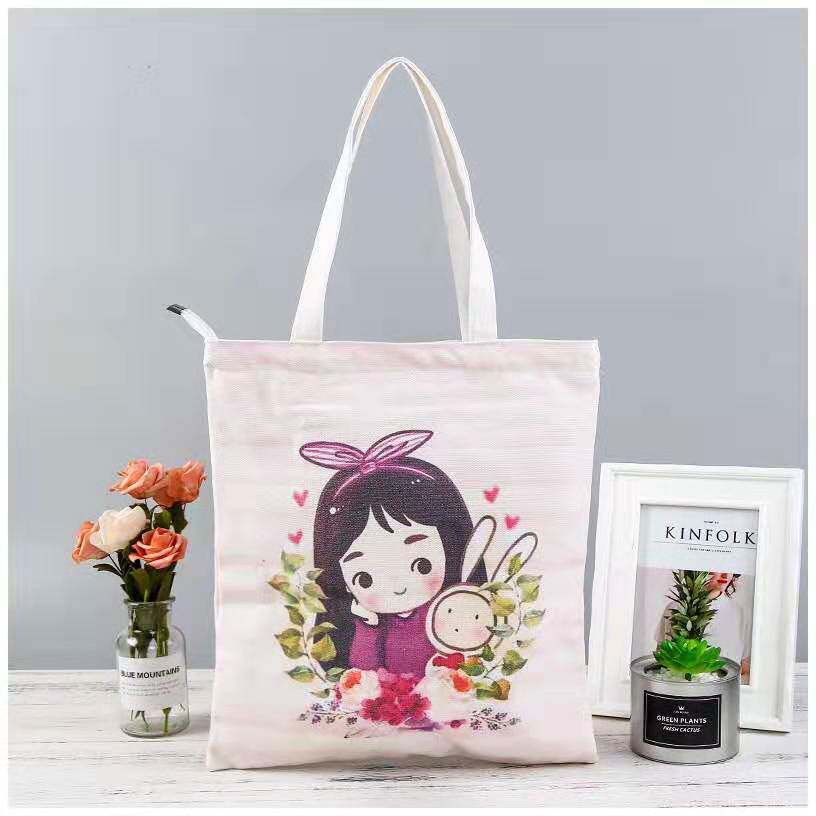 Spot advertising storage bag Cotton bag Environmental protection shopping canvas bag Folding tote bag Exquisite shoulder bag can be customized