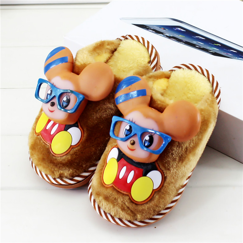 Chaussons enfants en suède pour hiver - semelle caoutchouc - Ref 1005083 Image 13