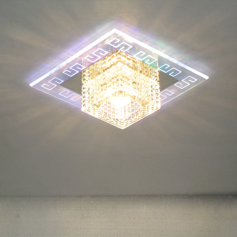 LED Creative Corridor Water Crystal Light Living-room Hallway Light Door Hall Hall Hall Light square suction ceiling lamp Home Cylinder Spotlight