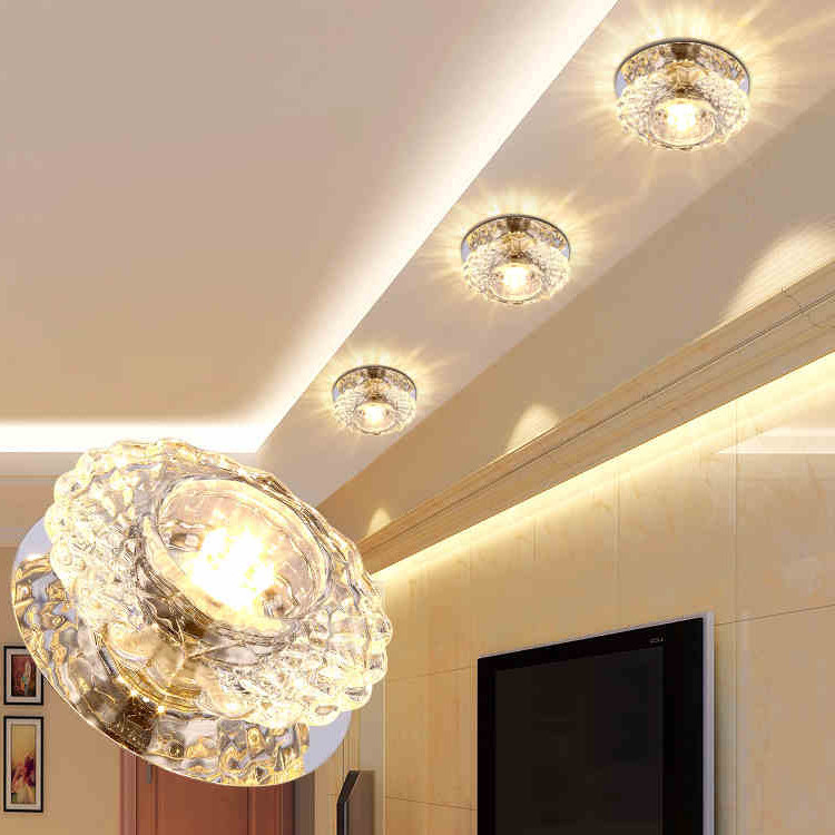 LED crystal cylinder light spotlight living room decoration hole light corridor walk light suction top ceiling lamp bullseye light dark dress
