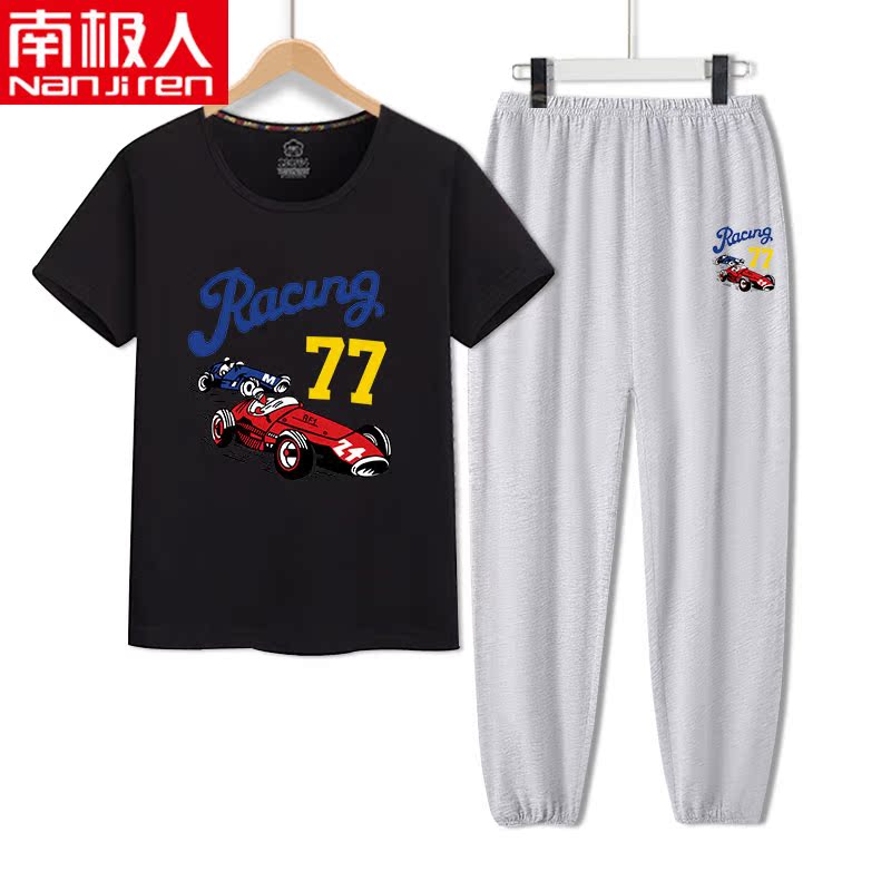 Nam Cực trai Summer Outfit 2020 New triều trai trắng ngắn tay Kids Loose mùa hè cho trẻ em ăn mặc.