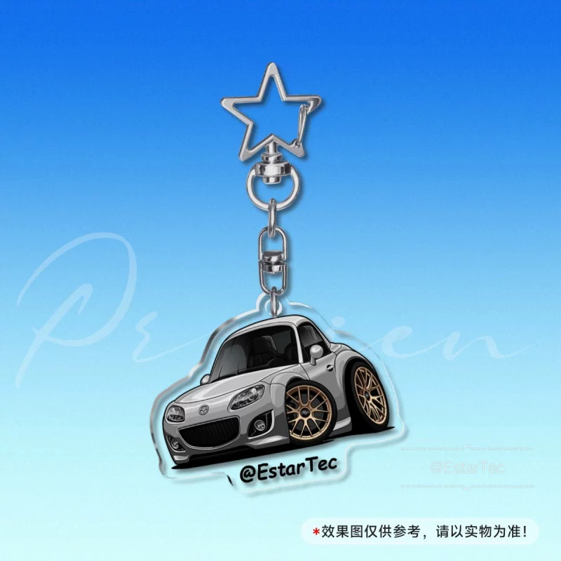 Прозрачный ламинатированный брелок для ключей Mazda MX 5 Miata NC Roadster mx5【MX-5】
