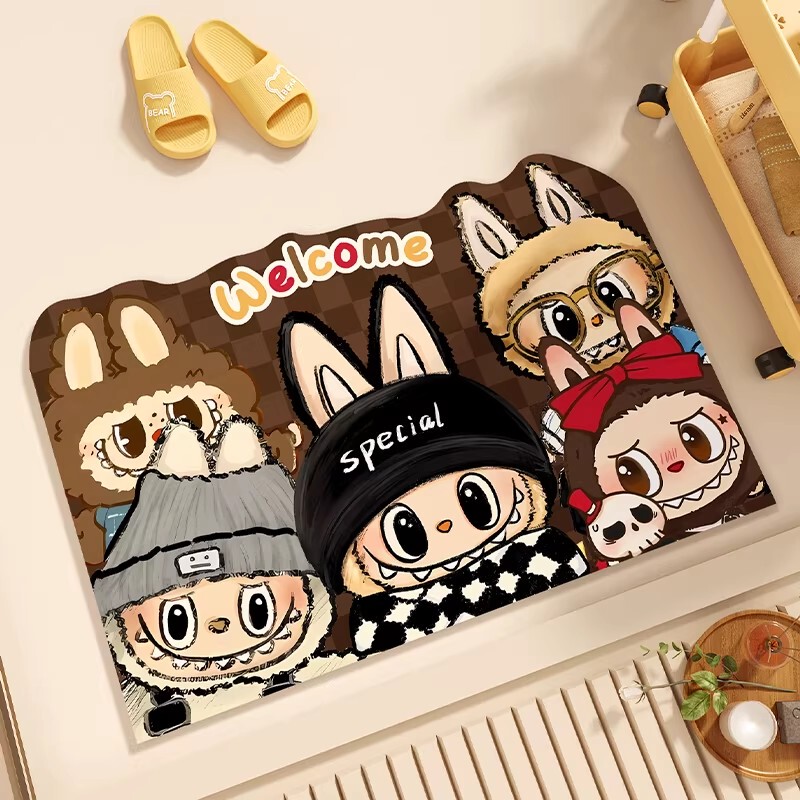 Japanese-Style Bathroom Absorbent Mat Diatomaceous Earth Non-Slip Foot Mat Thickened Bathroom Toilet Entrance Dirt-Resistant Special Mat