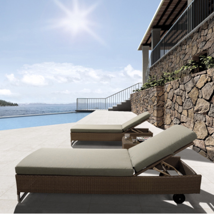 Outdoor Lying Bed Swimming Pool Deck Chair Casual Vines Reclining Chair Vacation Beach Vines Chair Patio Balcony Imitation Vine Deck Chairs-Taobao