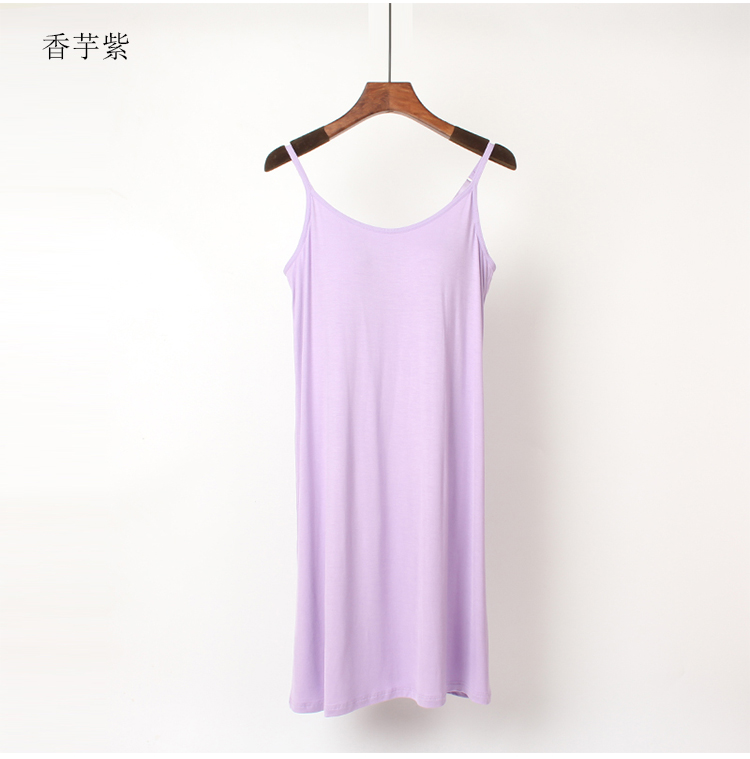 Nữ mùa hè Modal với bộ đồ ngủ ngực miễn phí áo ngực cup một dịch vụ nhà dài dây đai lỏng lẻo áo ngủ 2 dây