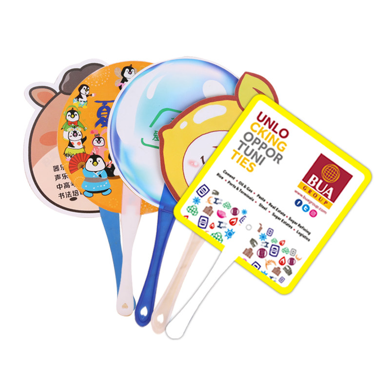 Advertisement Fan Set As Gift Propaganda Fan Print Admissions Plastic Sector Professional Custom Cartoon Round Delicate Group Fan