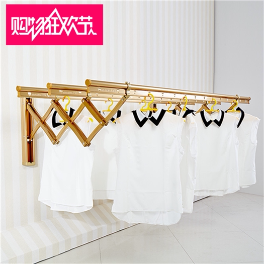 Good wife outdoor telescopic clotheshorse Three-pole balcony push-pull outside floating clothes rack cool sunburn Quilt God