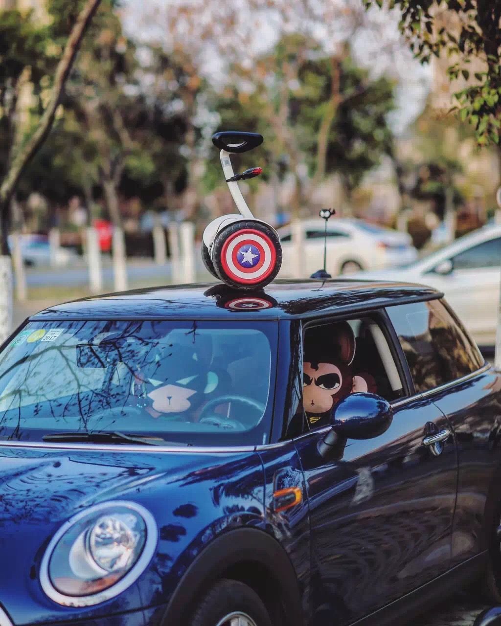 Millet số 9 Electric Balance Car Sticker Captain America Xiaomi Cân bằng xe Sticker Lá bánh xe trang trí Sticker - Smart Scooter 	xe thăng bằng pediasure