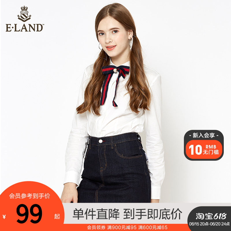 ELAND clothes lovers classic college wind butterfly with sweet and fresh shirt blouses female attachment