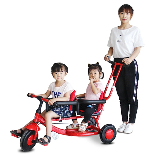 Коляска для близнецов, велосипед тандем, детский трехколесный велосипед для выхода на улицу