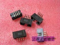 Connector Simple horn socket DC3-8PL 2*4 curved foot 90 degree spacing 2 54mm welded plate type