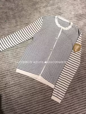 (Ms. Sha Sha) handmade badge striped cardigan jacket VIP to start tasting ~~ This is the high segment single product