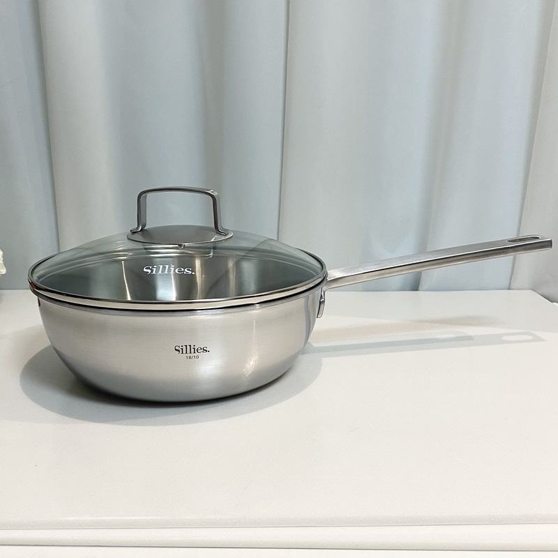 Foreign Trade Export 18/10 Stainless Steel Small Frying Pan Single-Piece 24cm Frying Pan Thickened Non-Coated One-Piece Forged Pan Foreign Trade Export 18/10 Stainless Steel Small Frying Pan Single-Piece 24cm Frying Pan Thickened Non-Coated One-Piece Forged Pan