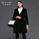 The meaning of Fa Han's zodiac year red hooded double-sided woolen coat women's tie waist buttonless woolen coat