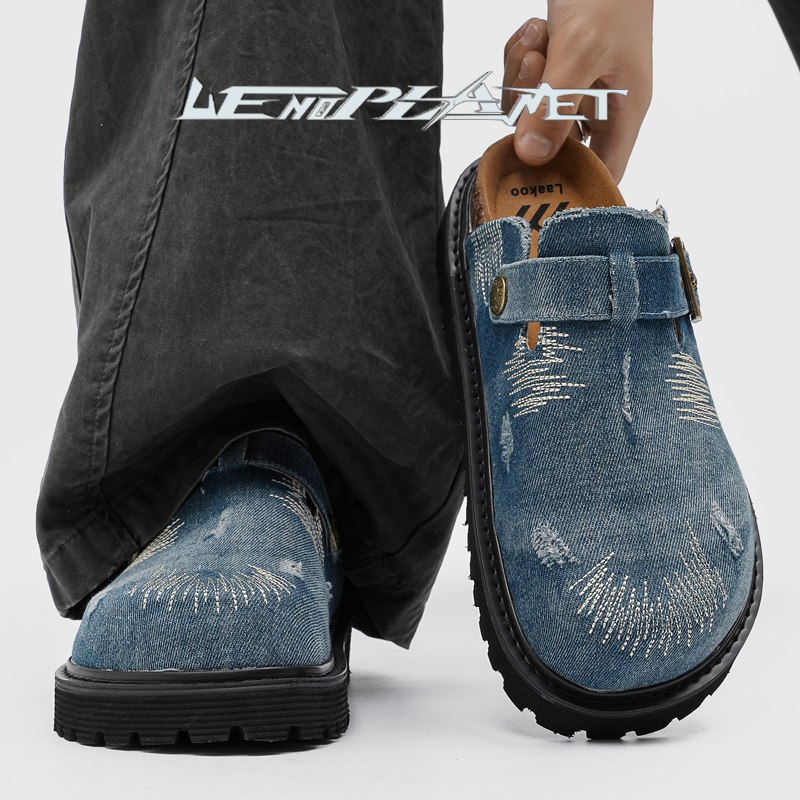 Birkenstock-Style Clogs for Men and Women, Unique Design, Casual Commuting Denim Slip-On Half-Sandals for Outdoor Wear Birkenstock-Style Clogs for Men and Women, Unique Design, Casual Commuting Denim Slip-On Half-Sandals for Outdoor Wear