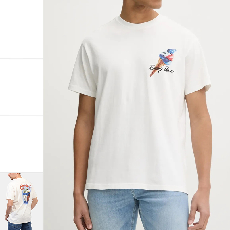 Tommy Jeans Tommy Hilfiger Men's Fashionable Casual Round Neck Short-Sleeved T-Shirt Dm0Dm20352