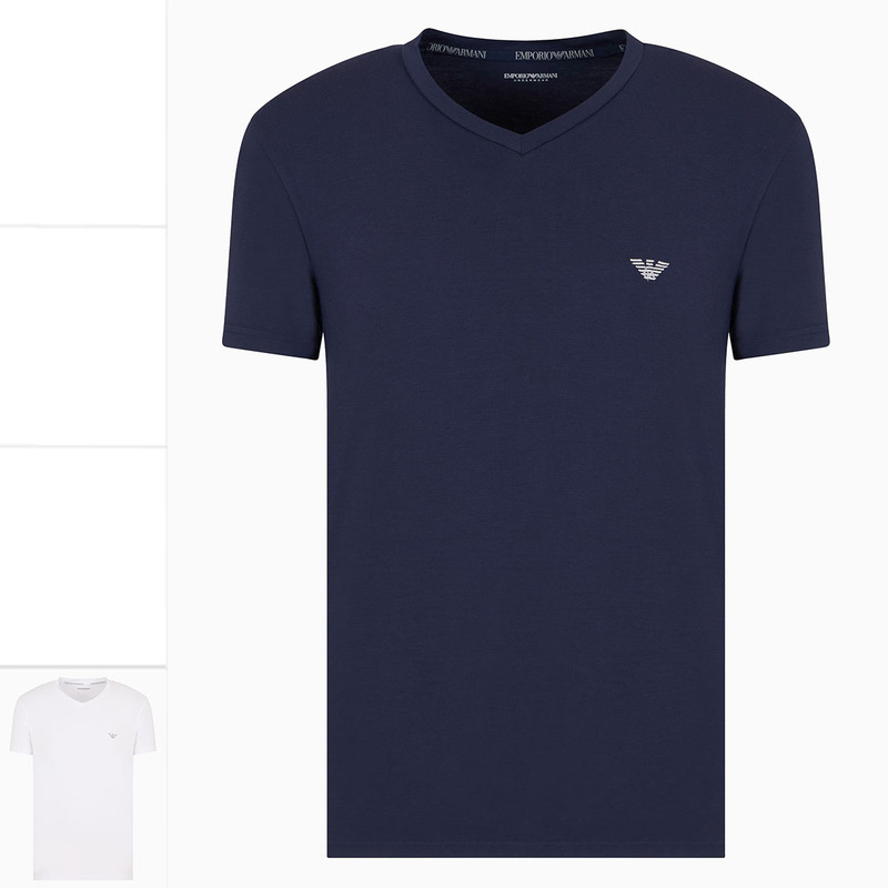 Emporio Armani Ea Armani Men's Embroidered Eagle Logo Slim-Fit Short-Sleeved T-Shirt 112010 4F511