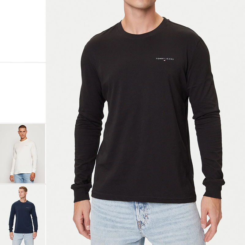Tommy Jeans Tommy Hilfiger Men's Casual Pure Cotton Round Neck Long-Sleeved T-Shirt Dm0Dm21594