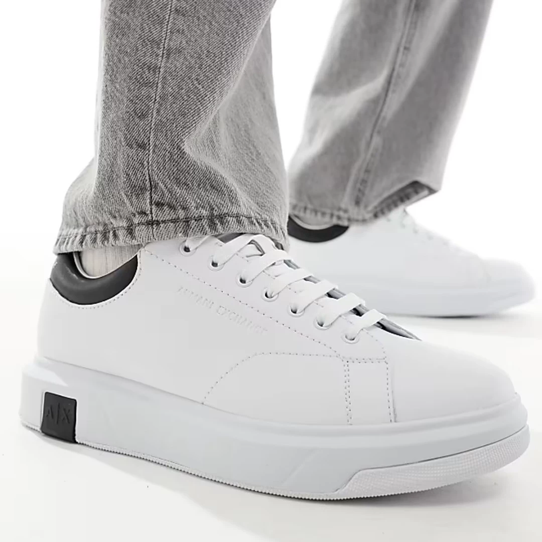 Armani Exchange AX Aani Мужская мода Белые мини-ботинки Маленькие белые туфли, XUX123 XV534