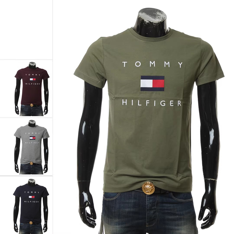 Tommy Hilfiger Men's Embroidered Round Neck Short-Sleeved T-Shirt Mw0Mw14313