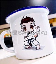 (Waiter House) Spot ● Karate Boy Enamel Cup ● Extremely Real Will Karate Peripheral Gift Water Cup