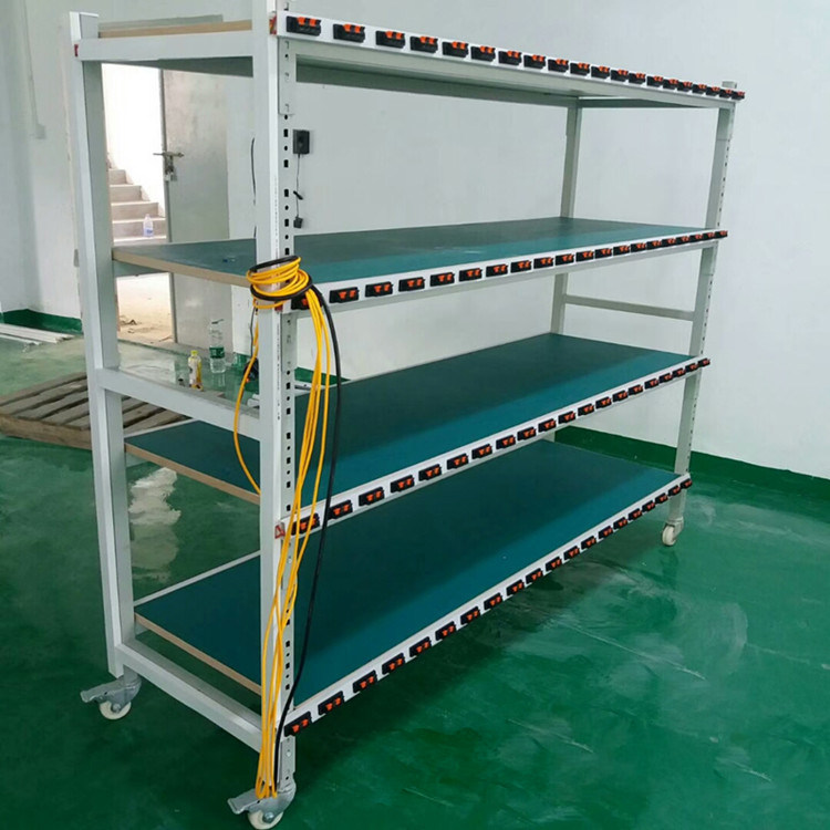 Ningbo Multifunction Aging Test Rack Antistatic Lean Pipe Multilayer Belt Wheel Universal LED Lamp