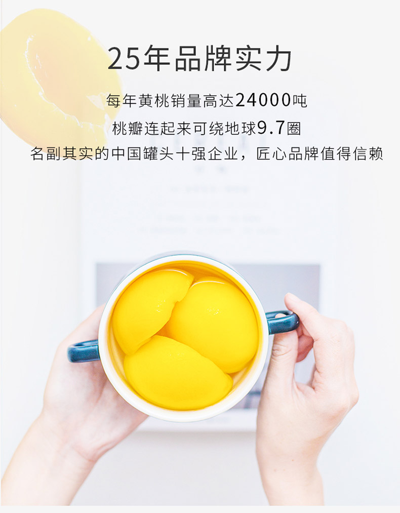 林家铺子 新鲜优质黄桃罐头 425g*4罐 图1