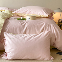 (Homestead) Teenage Girl Hearts Bursting with Sesame Powder LD Pure Cotton Washed Cotton Bed for four sets of bed linen bed Hat Bed