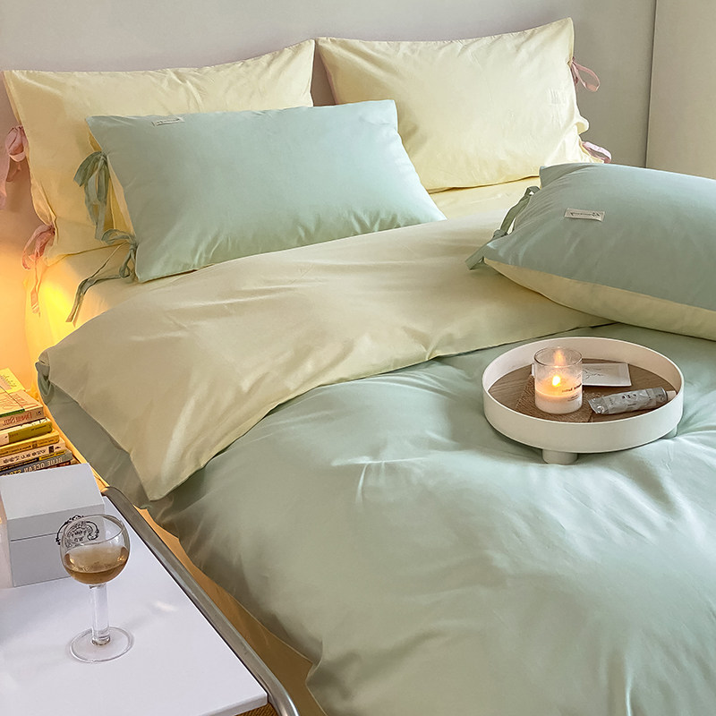 Home posture Matcha green four - piece set 1 8 - meter bed linen set LD