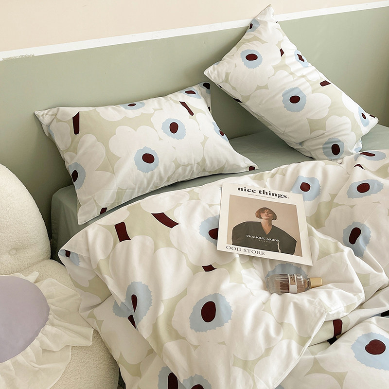 (Home Pose) Brief Nordic Wind Abstract Duck Egg Shell Green Double Pure Cotton Twill SN Bed Goods 4 pieces