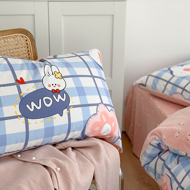 (Home Pose) Cotton Glint Pure Cotton Twill Milk Suede Double Man Bed Goods Four Pieces Cute Autumn And Winter Warm BJ