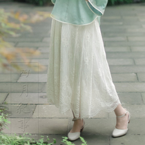 April Chronicle Comb black and white bicolor length eyelash lace dress